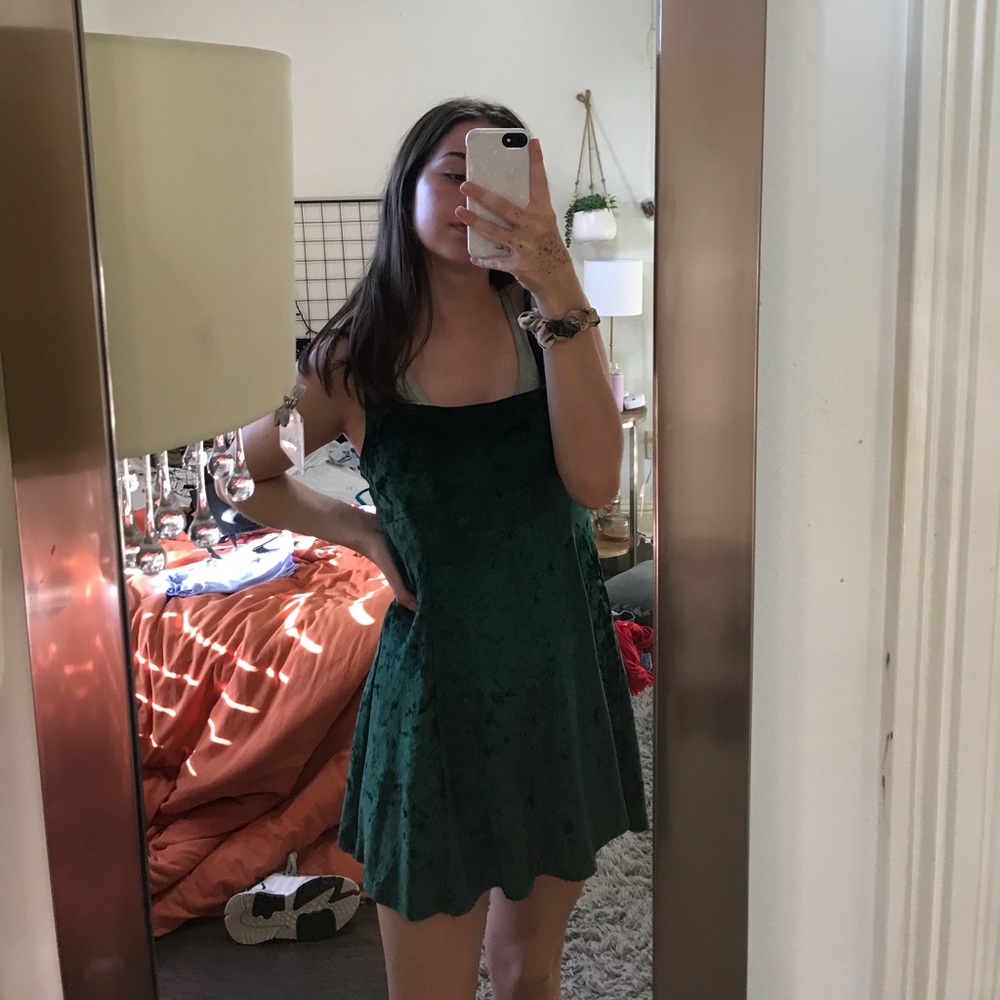 Green velvet dress